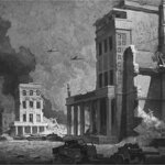 Г.М. Зыков «Разрушения в Тирасполе», бум., акв., 1960 – е гг.