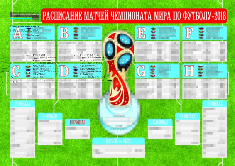 Расписание матчей чемпионата мира по футболу — 2018