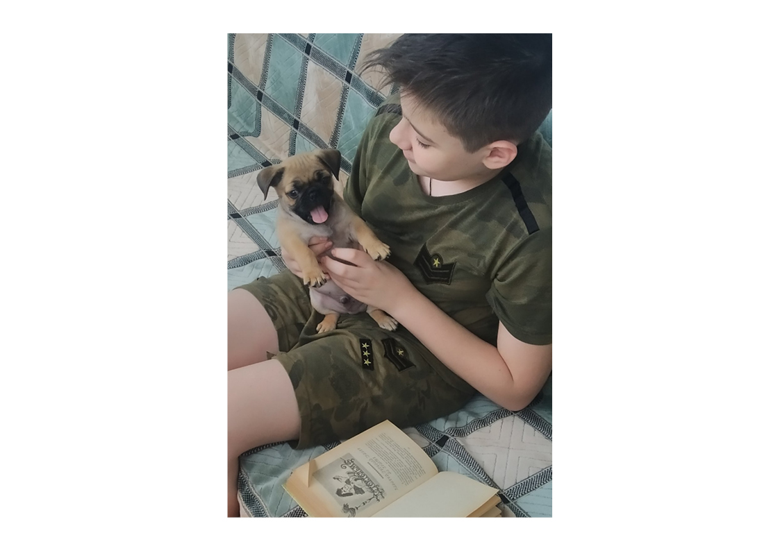 мопс и мальчик